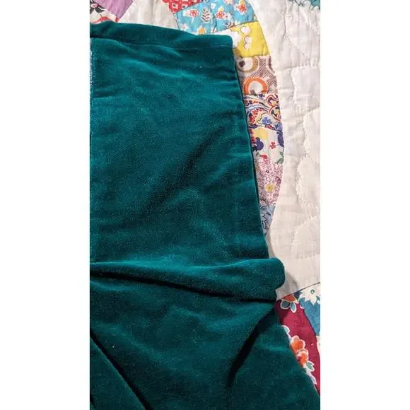 Vintage Homemade Green Velvet Embroidered Mtn. Scene Topper Juniors XS - Picture 12 of 16